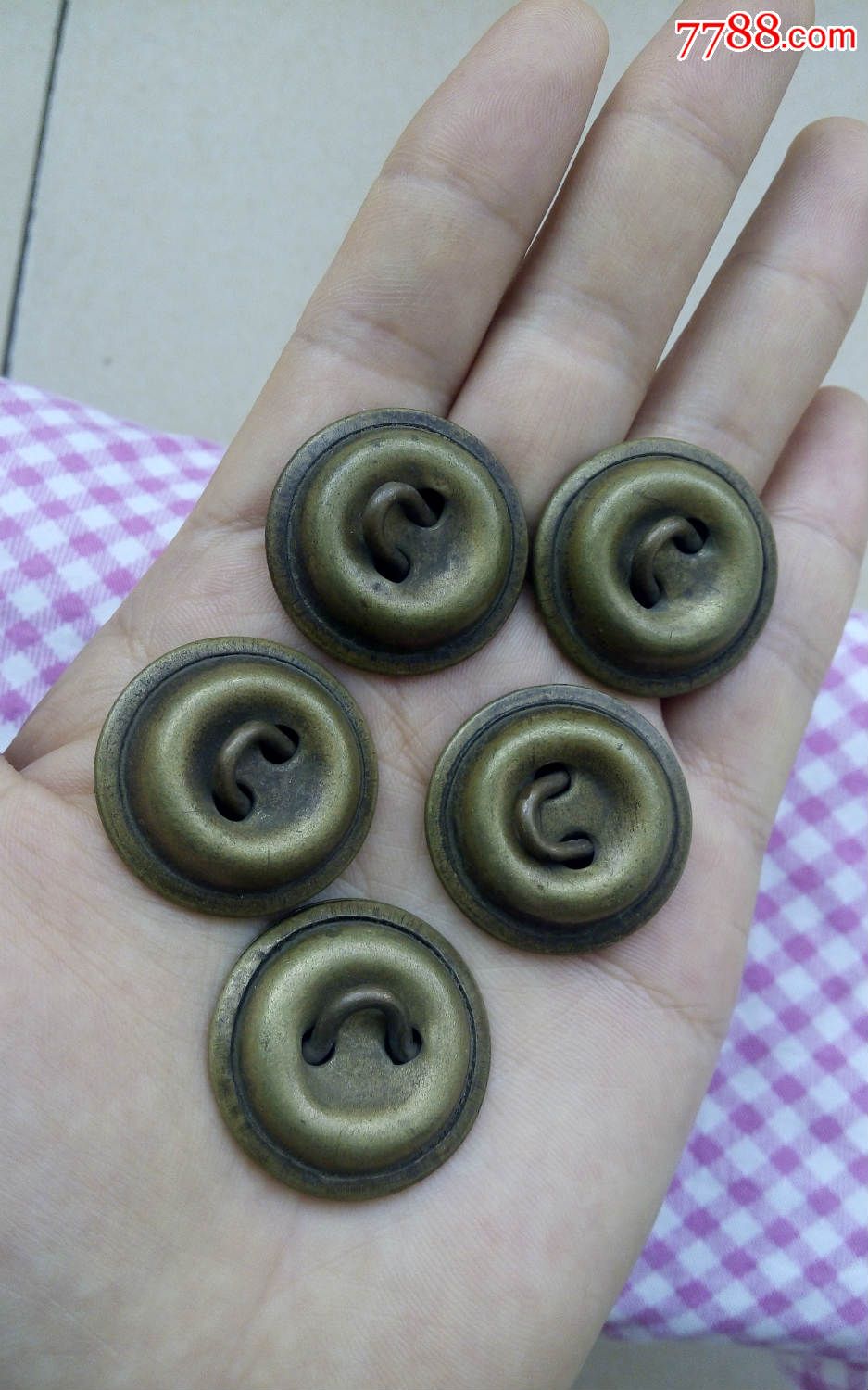 一套民国铜扣子老铜扣子服饰铜纽扣子民国素面大铜扣包老真