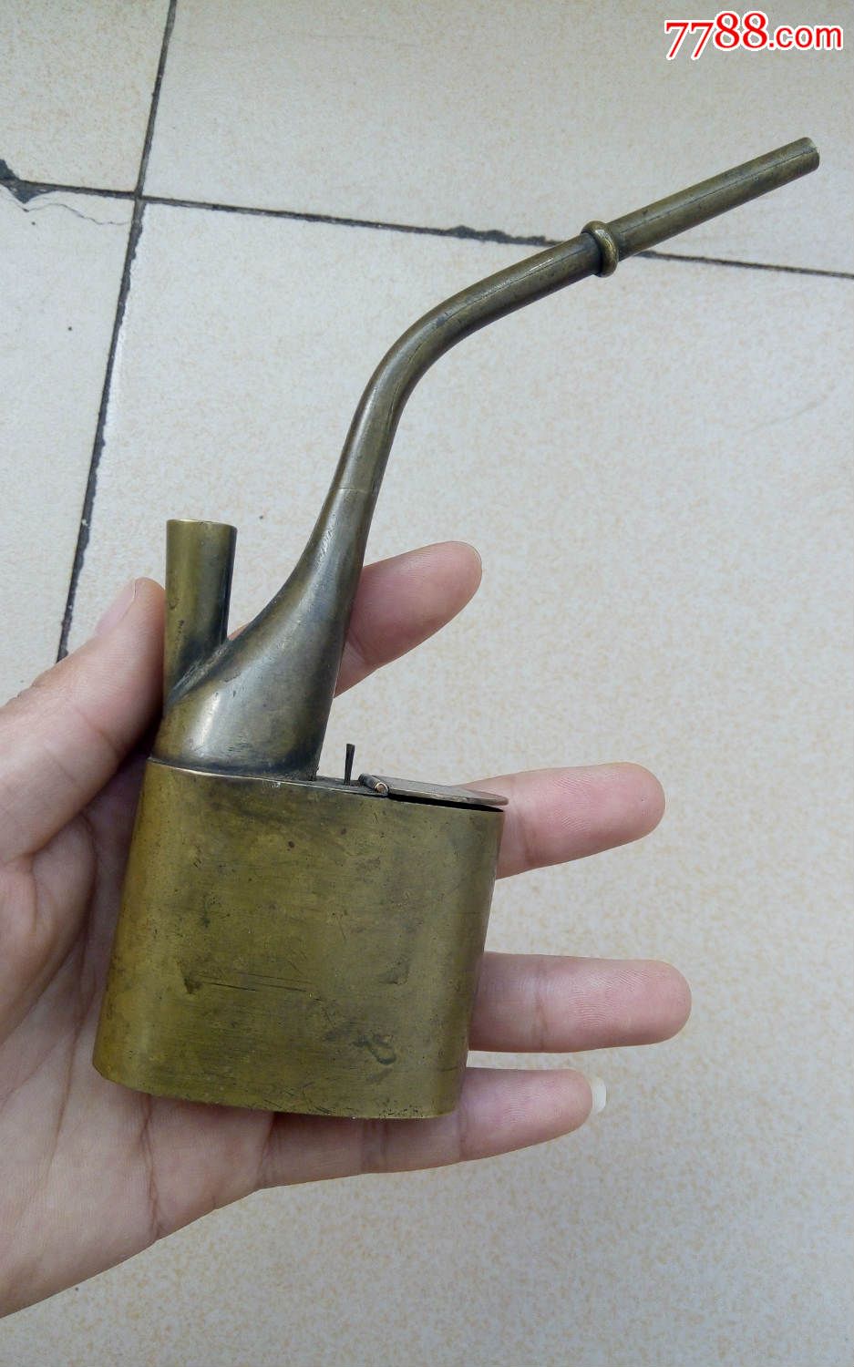 解放后水烟袋素面老铜水烟袋旧烟具用品