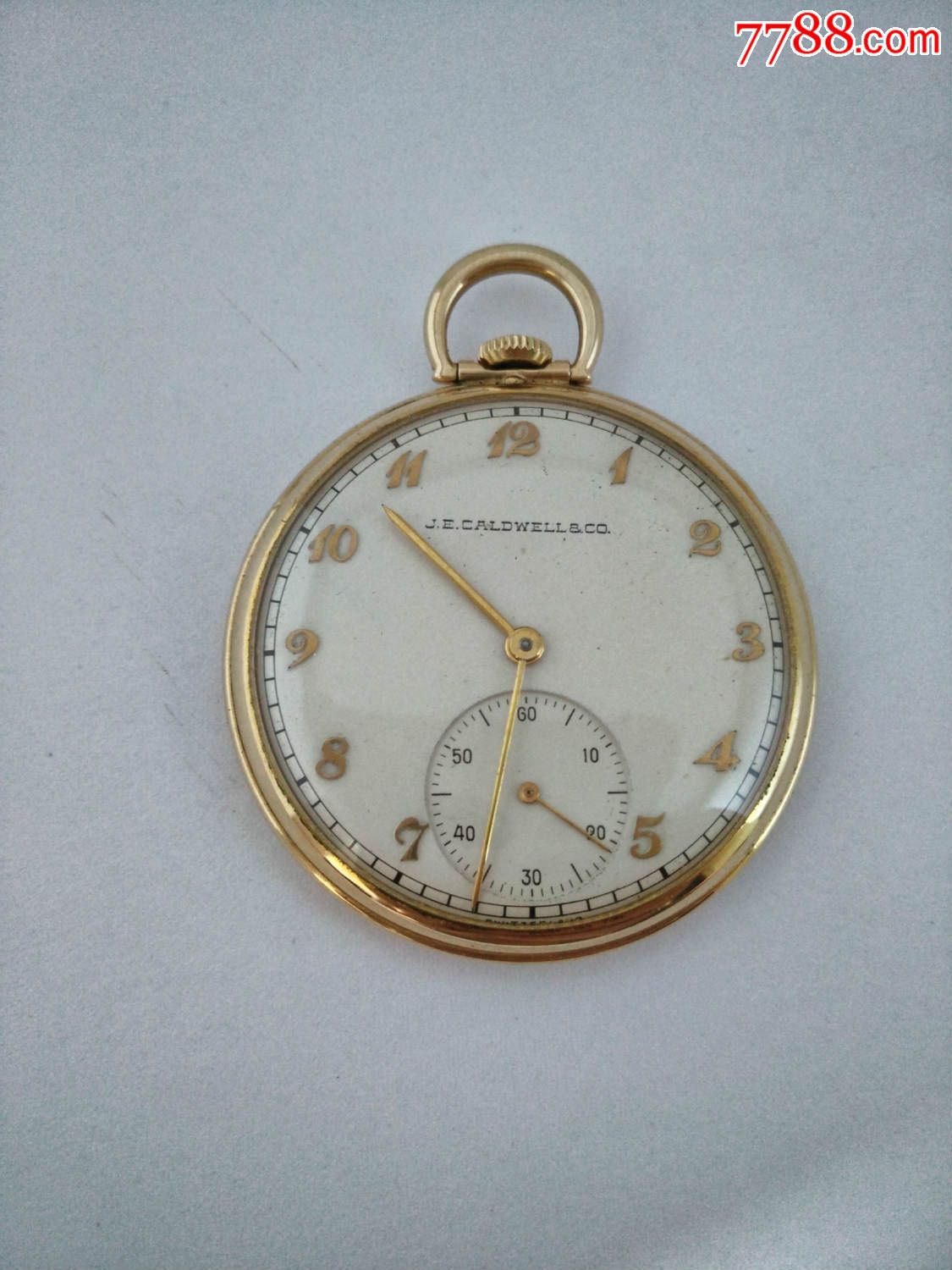 摩凡陀14k金古董老怀表走时!直径43瑞士名表!