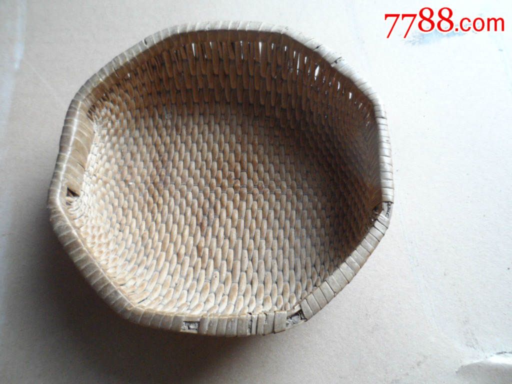 藤编精致八角型小个笸箩-se30688584-柳条/藤条/原料-零售-7788收藏