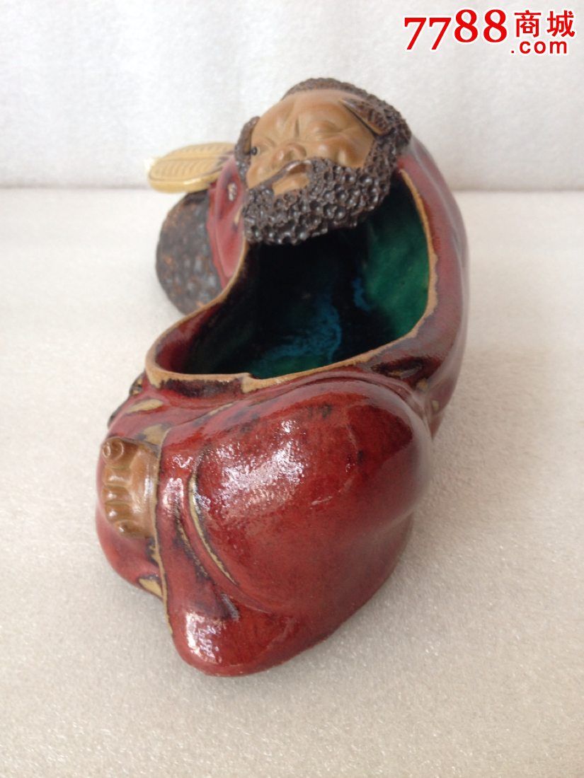 石湾石榴红半梦半醒笔洗(邓巨辉精品)