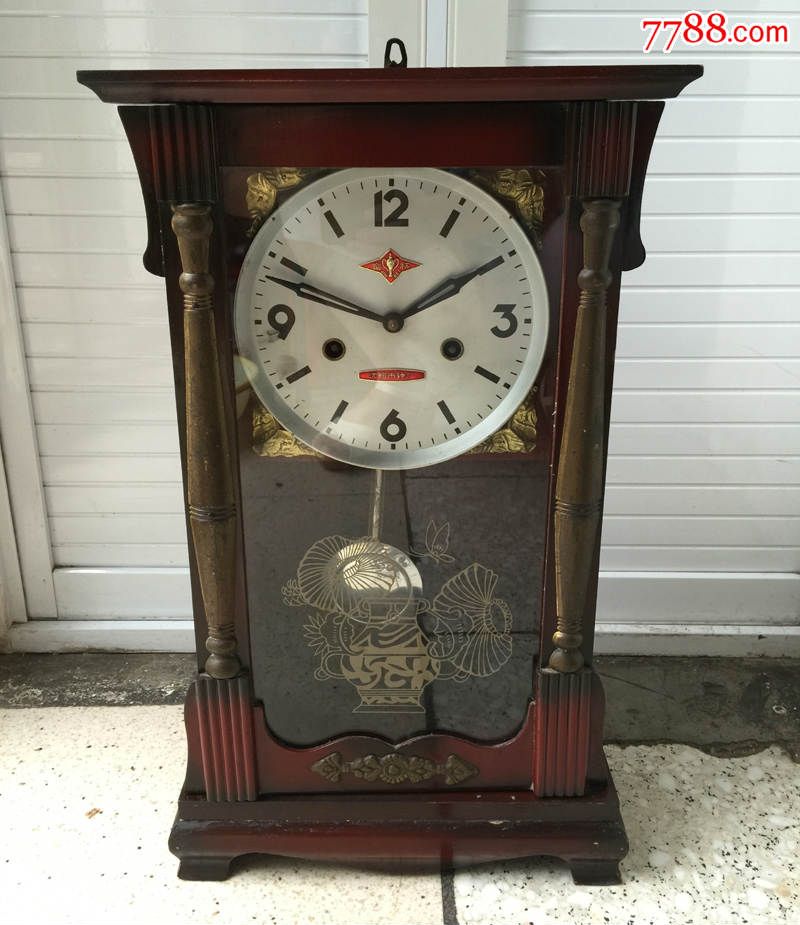老钟表收藏八十年代左右金杯牌机械座钟走打正常15天座钟