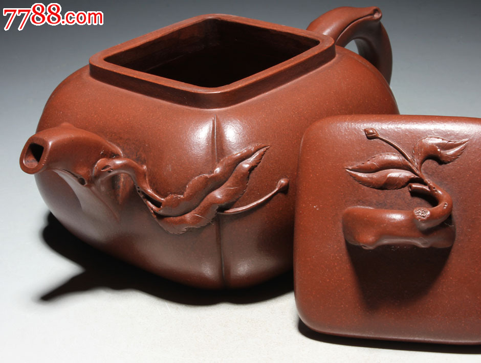 宜兴紫砂茶壶方器潘持平四方壶一厂老底槽清_价格1800元_第4张_7788