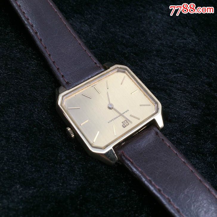 典雅十大名表gp芝柏镀金方形盘手动机械二手男表古董