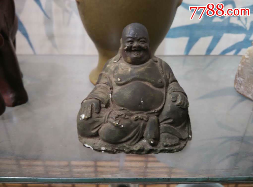清代民国仿铜石膏佛像