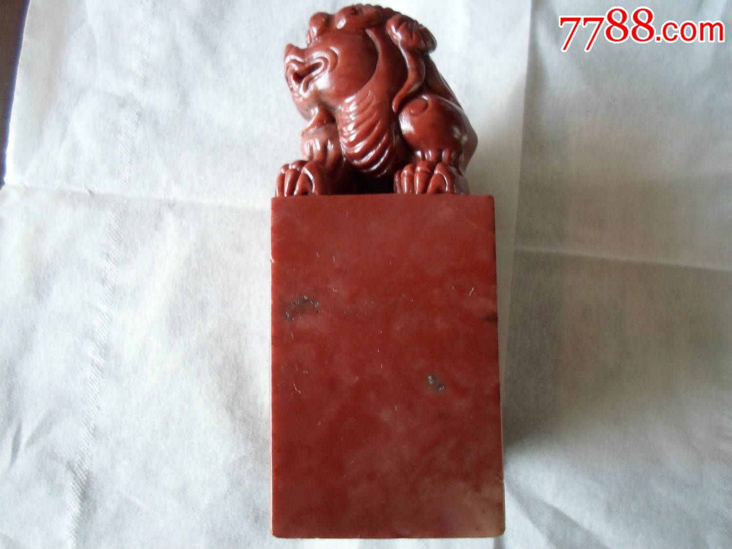 寿山石红朱砂印章