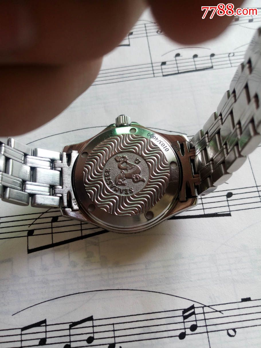 欧米茄自动机械中海马蓝盘限量版中海马jacquesmayol2001