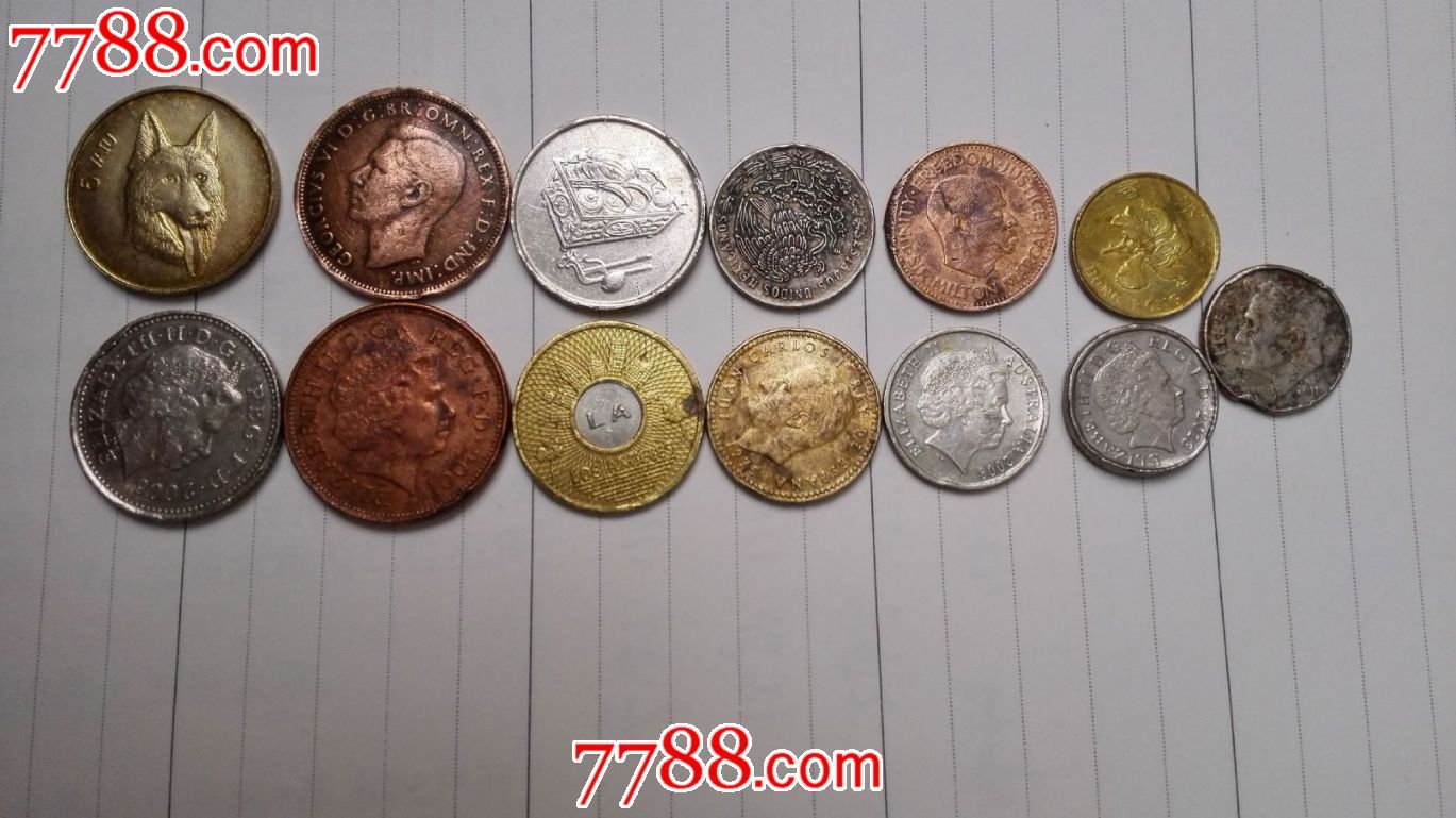 包挂号:外国硬币13枚