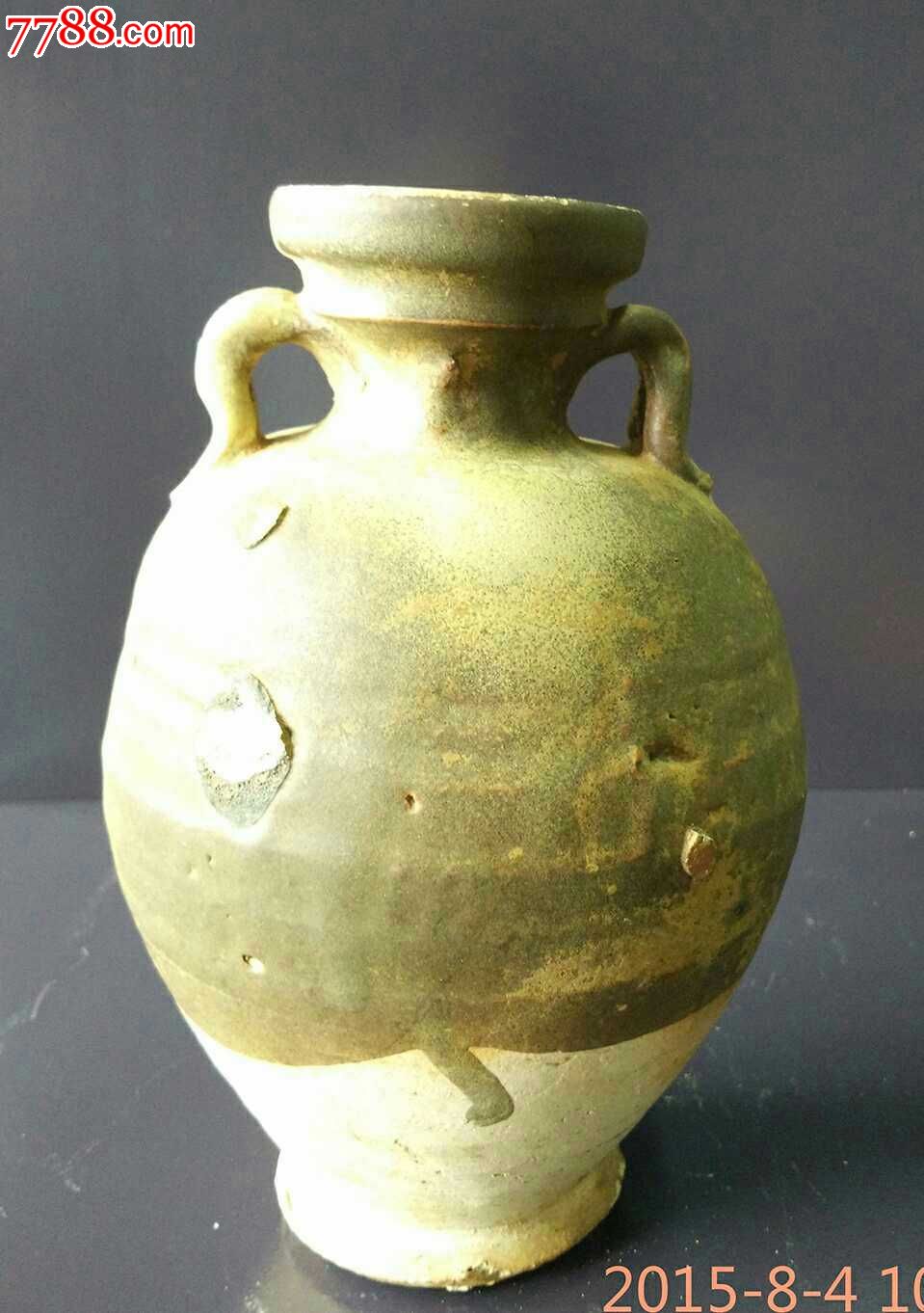 唐代邢窑酱釉盘口瓶