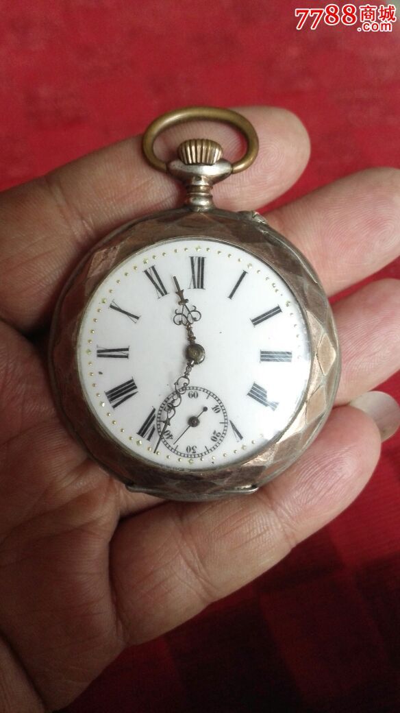 百年瑞士银壳老怀表