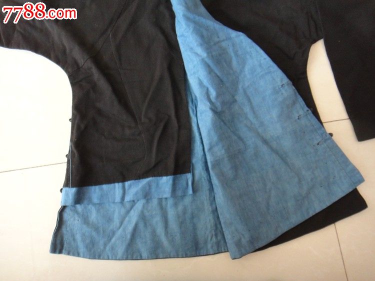小步古玩※民国男人黑布马褂衣服,拍电影道具服装