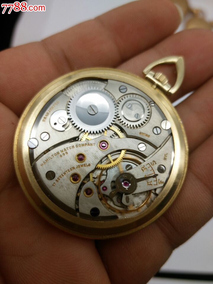 美国产全品包金hamilton/汉密尔顿699古董老怀表,走时完好!