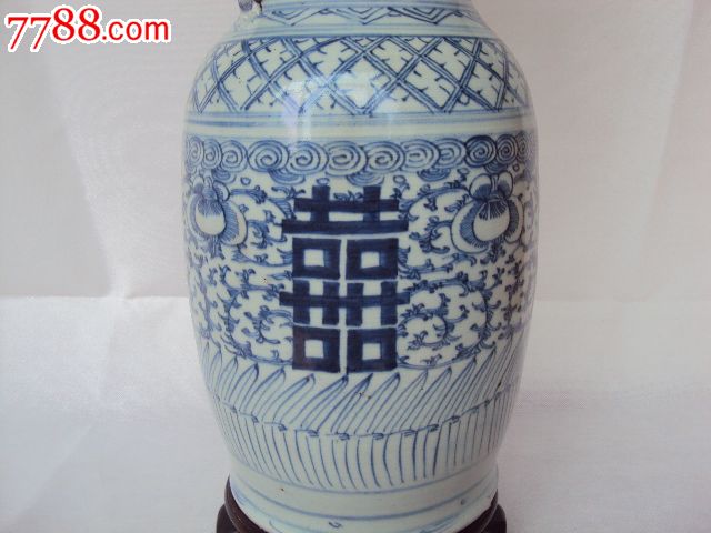喜字缠枝纹大花瓶一件-价格:1980元-se32686887-青花瓷-零售-7788收藏