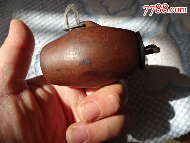 民国老火镰和黄杨木火绒罐一套带火绒包老民俗物品打火取火工具