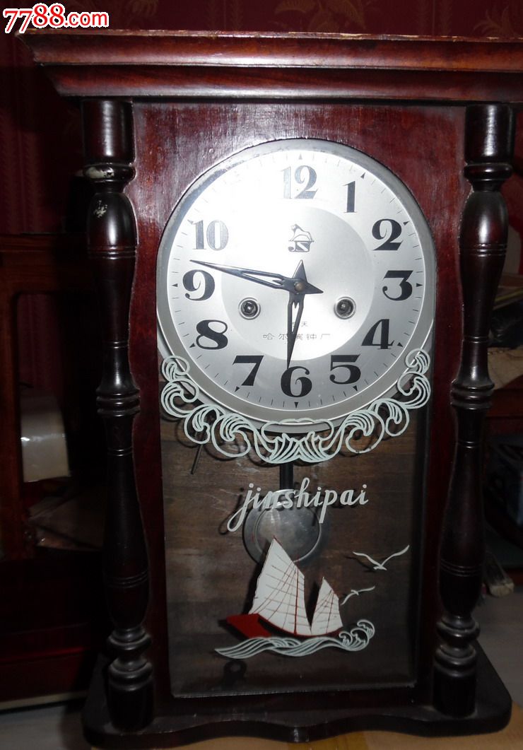 少见的--哈尔滨产的--金狮牌--挂钟_挂钟_第1张_七七八八钟表收藏