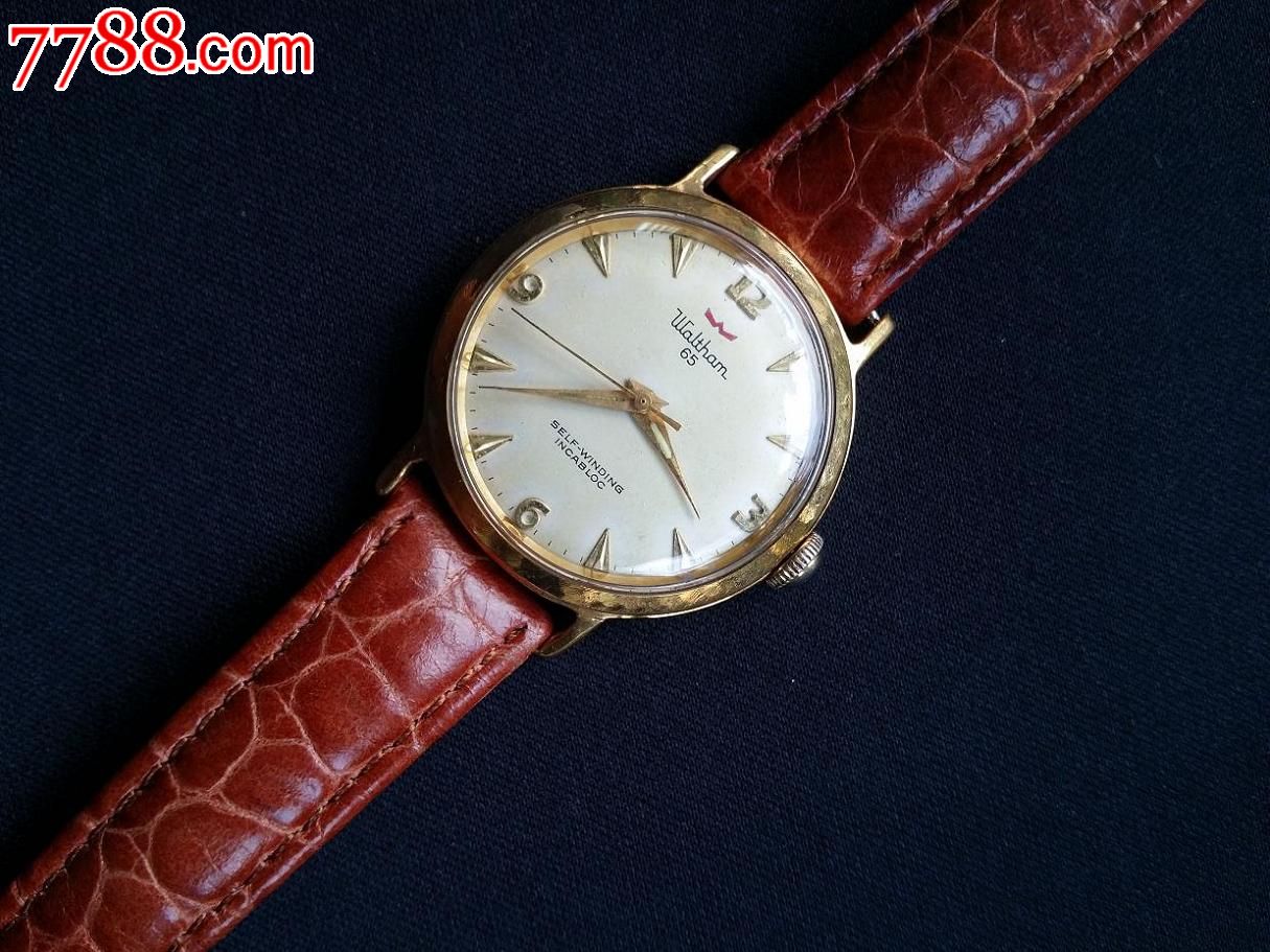 古董waltham华生65石轨道自动男表,手表/腕表,机械,六十年代(20世纪)
