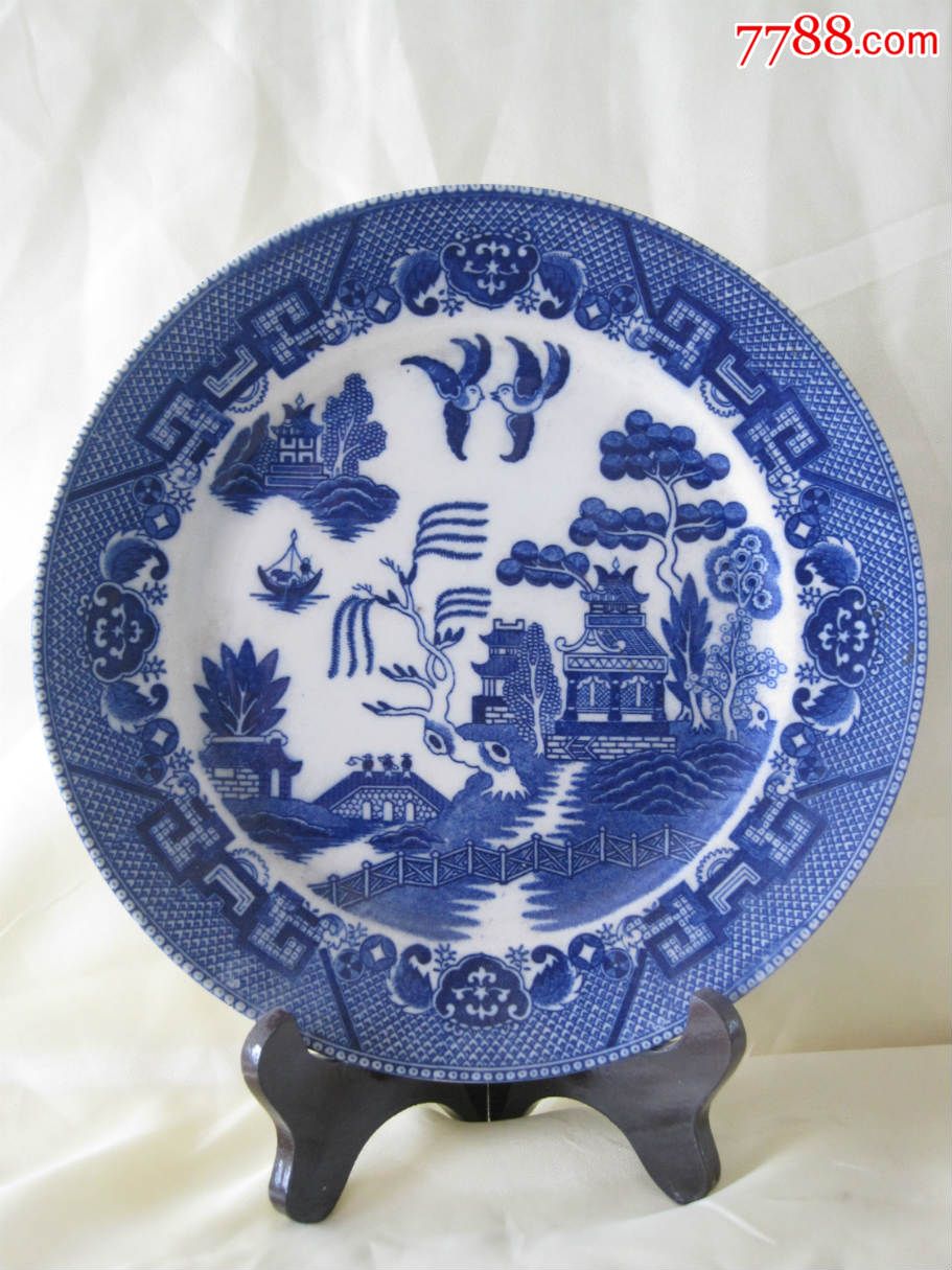 日本青花山水盘(保真包老)-se33531484-青花瓷-零售-7788收藏__中国