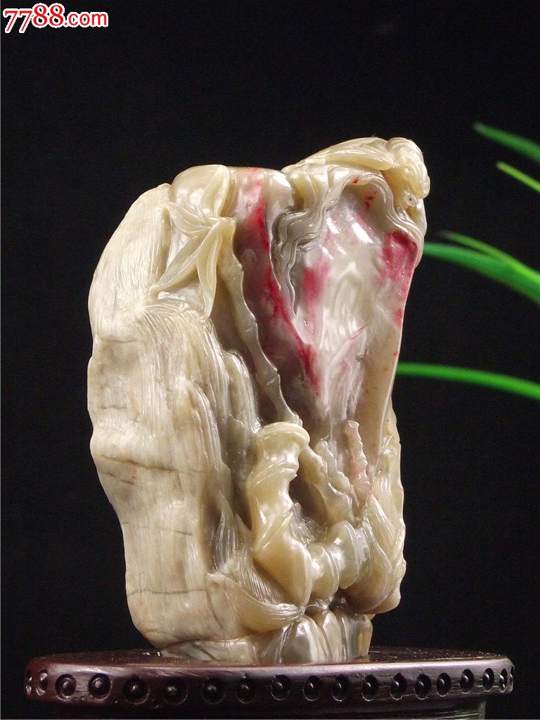 赤峰巴林鸡血石羊脂冻鸡血摆件-福在眼前