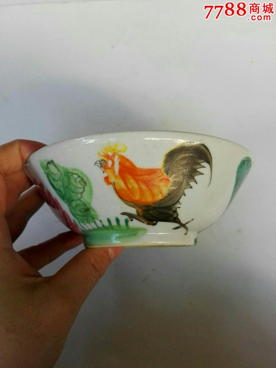 民国五彩八角鸡公碗