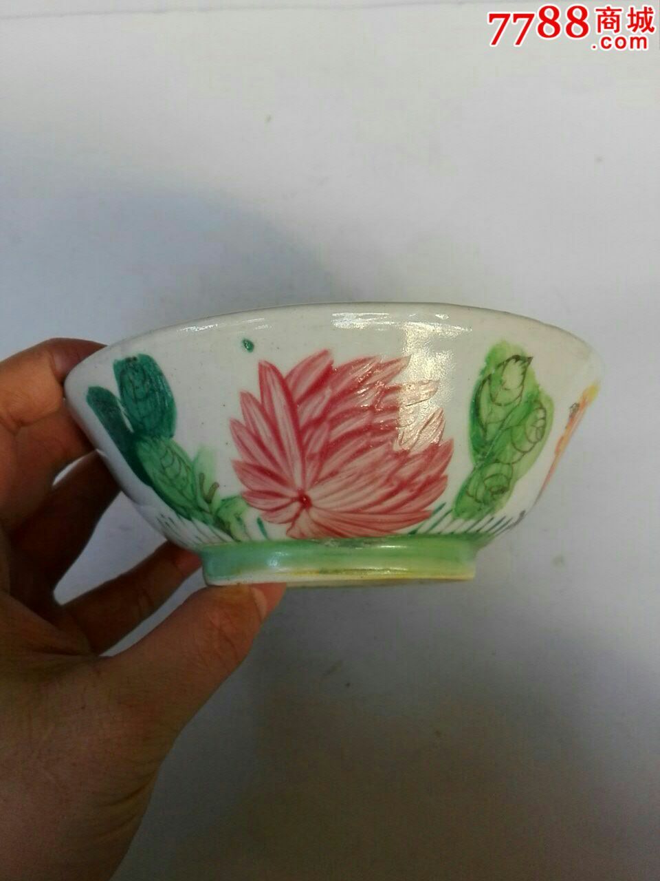 民国五彩八角鸡公碗