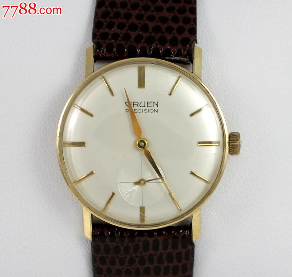 瑞士产gruen/高路云14k实金31.5mm表径二手古董手表/腕表