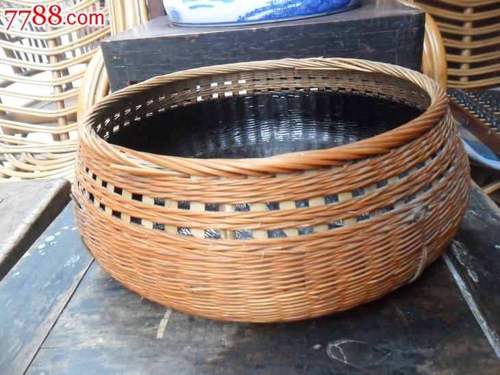 老竹编鱼筐【有特色,少见】