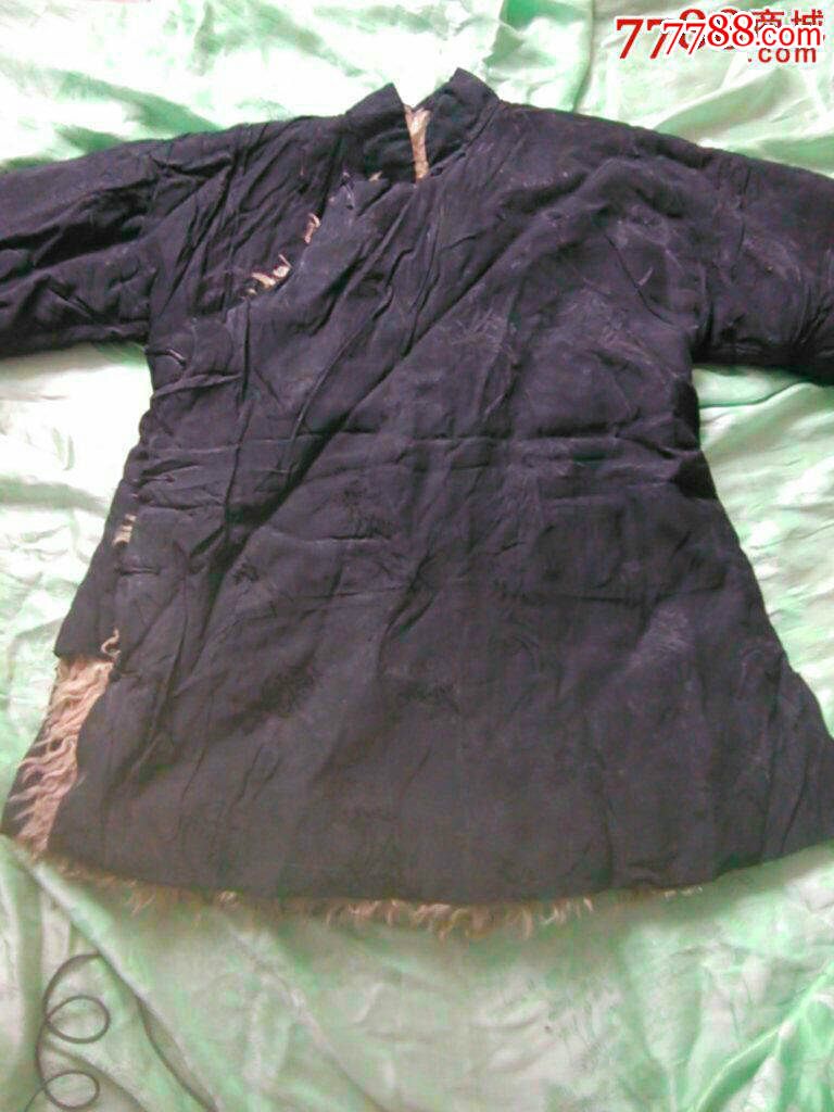 民国对襟羊毛袄--丝绸面的