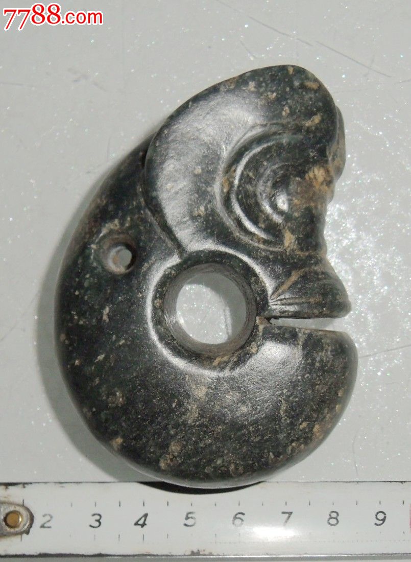 玉猪龙手把件摆件—高古玉器—红山文化玉器