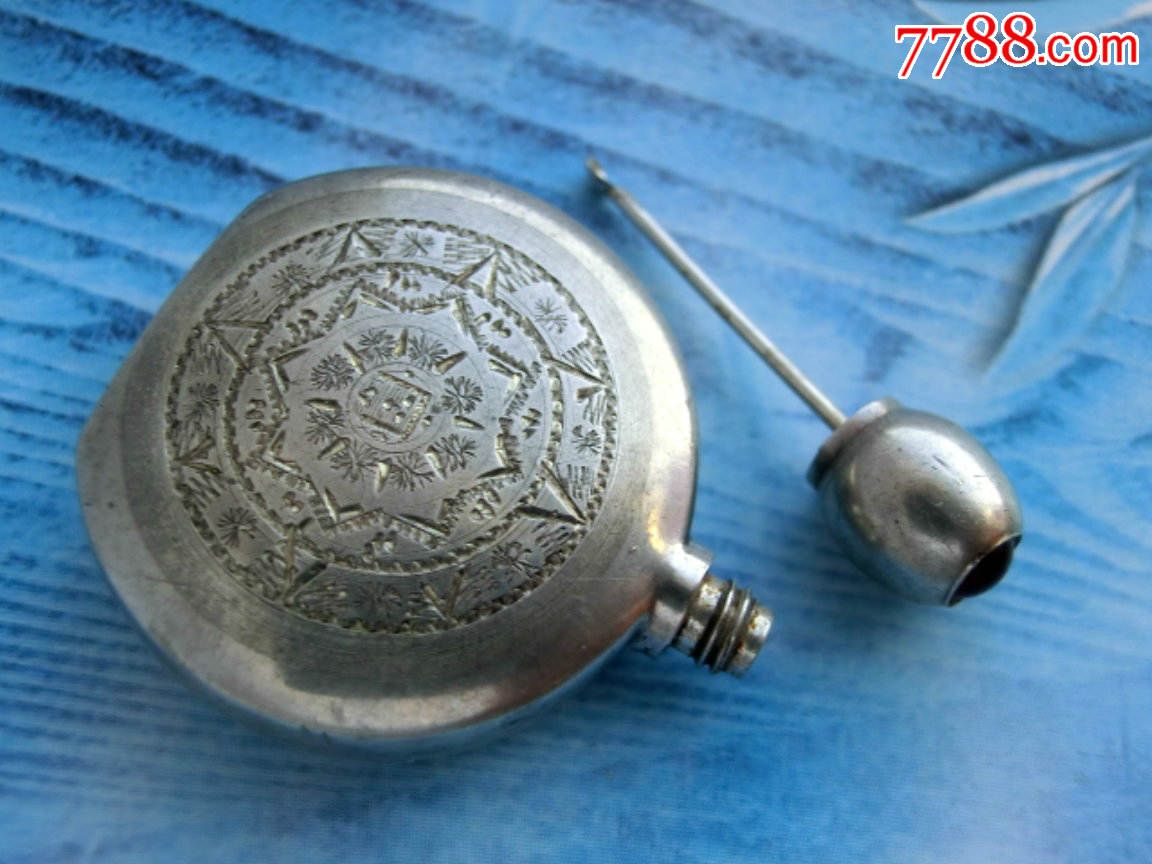 纯银玛雅太阳神红晶石香水瓶