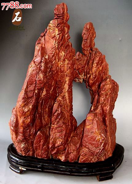 大化石钟乳石灵璧石太湖石3,灵璧石,年代不详,种类不详,其他形式,红色