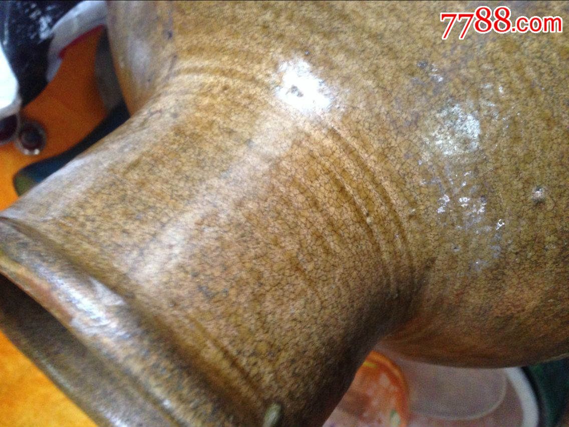 清代全品少见云南全细碎开片骨灰罐,大型