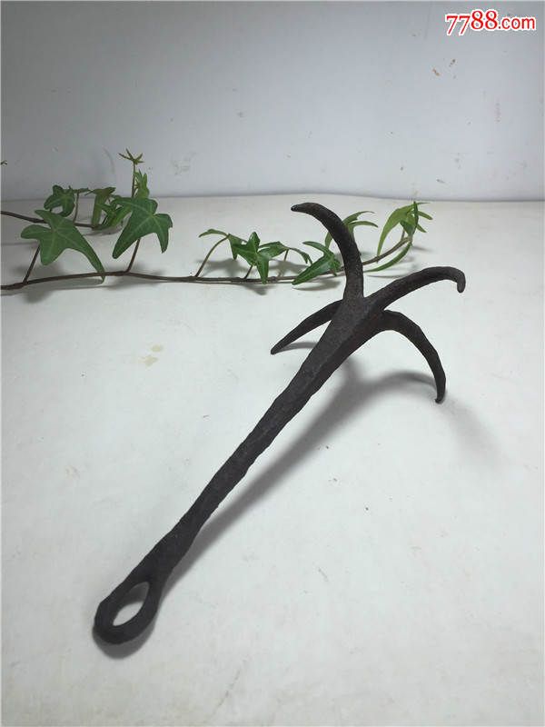 怀旧老物件老工具清代四爪小铁锚飞抓