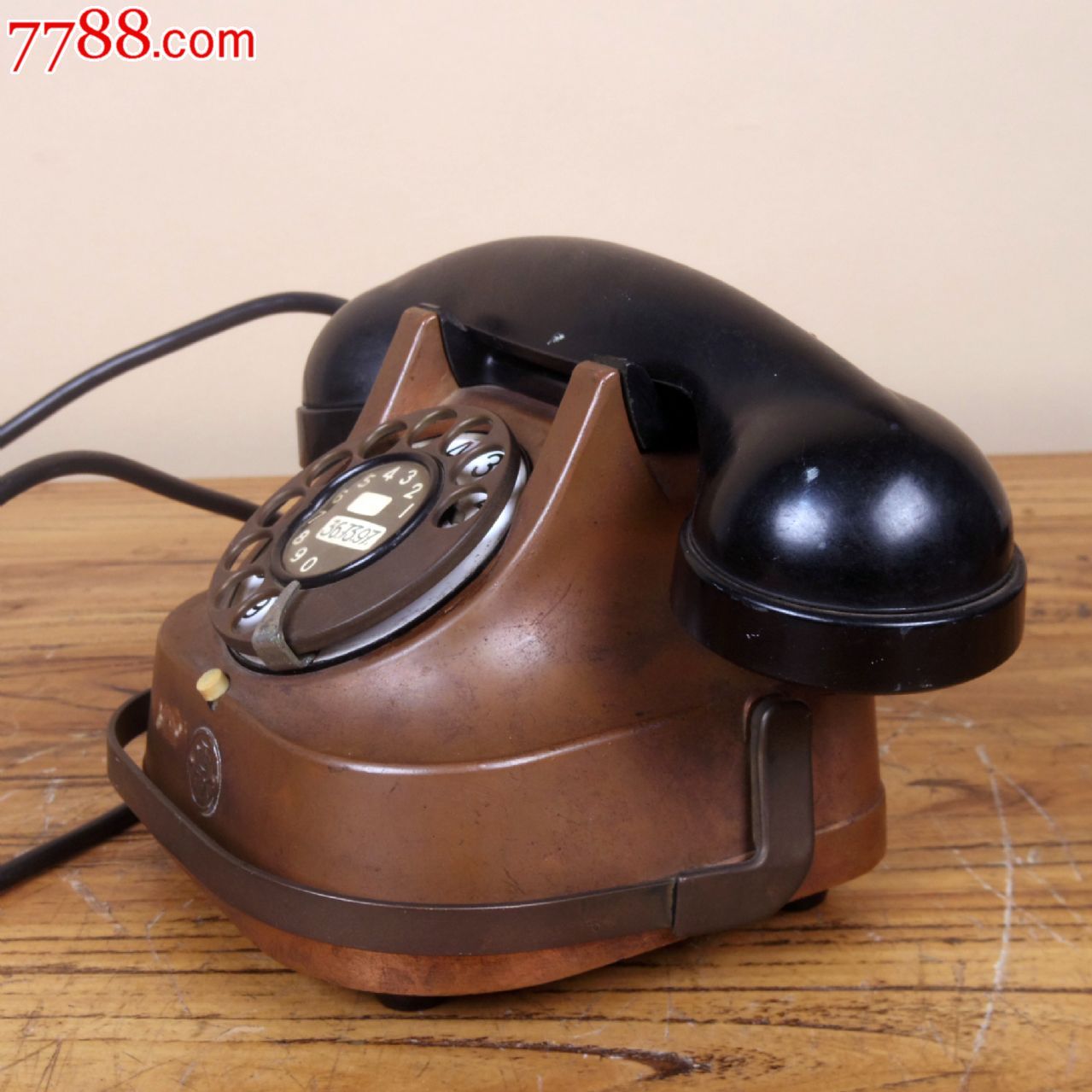 法国1930年代手提式拨盘电话机金属机身稀有