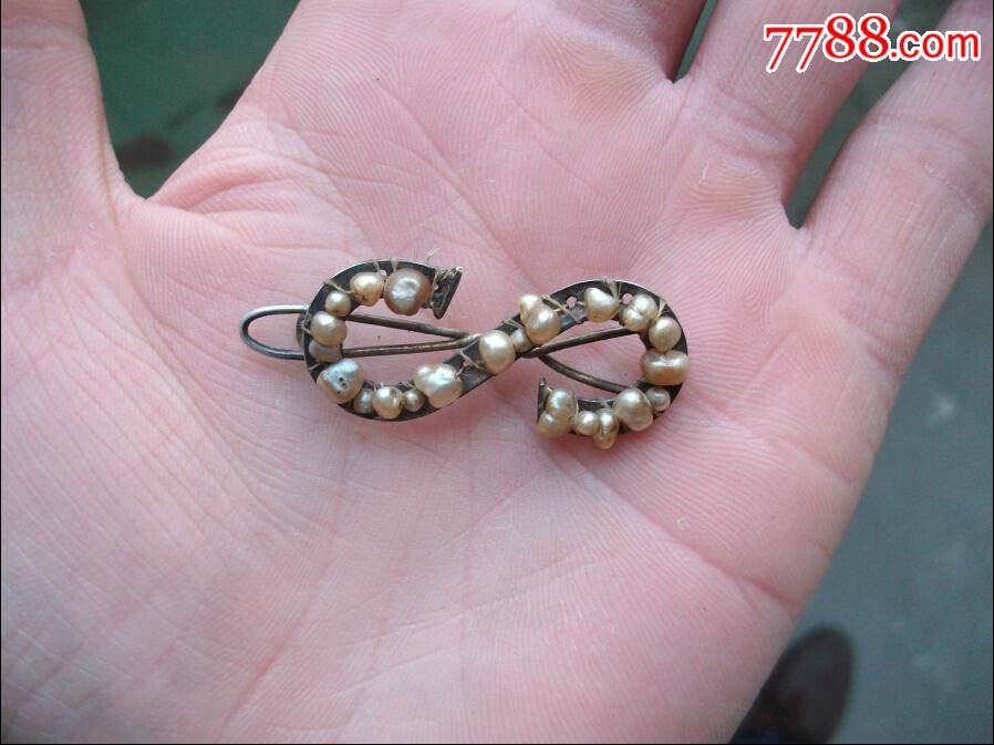 民国老珍珠银发夹