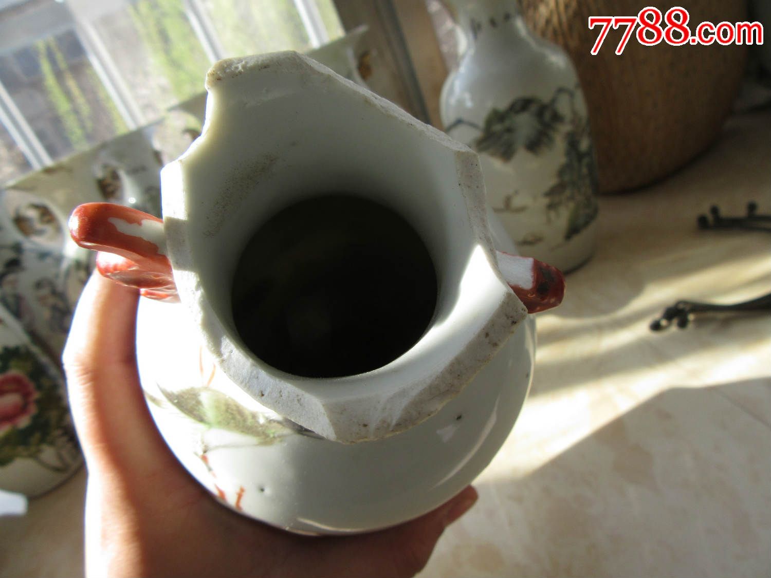 清代光绪大名家子英张少云浅绛彩花鸟瓶