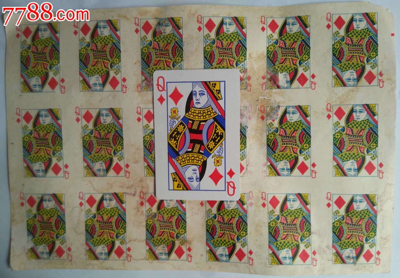 60年代象牌小扑克整版方块q