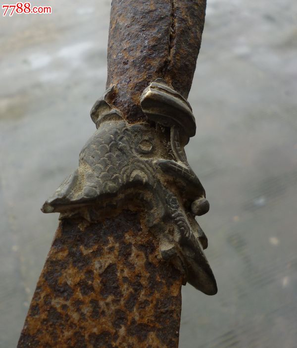 少见冷兵器龙吞刀矛【龙头铜】