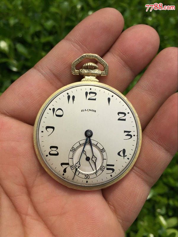 美国产包金illinois/伊利诺斯古董老怀表--走时完好