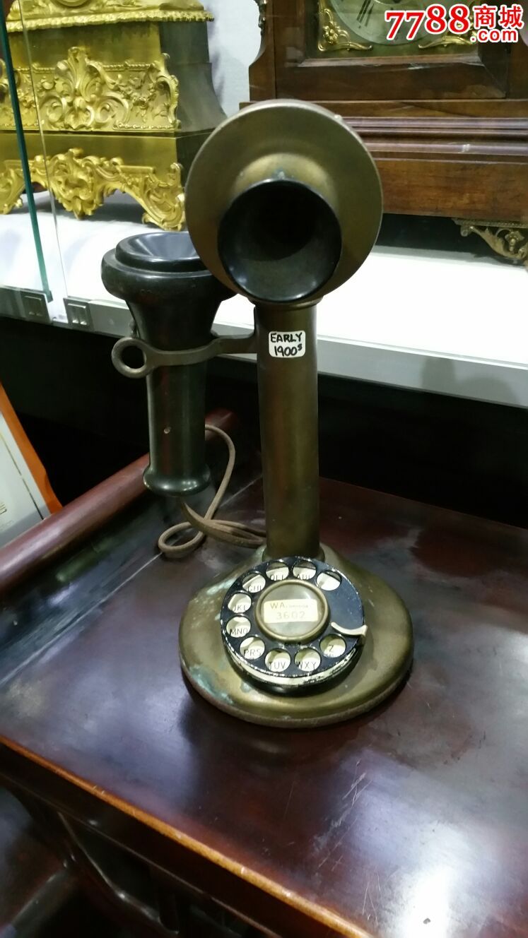 西洋古董电话,旧电话机,民国,拨盘电话,台式,铜质,家用电话,其他品牌