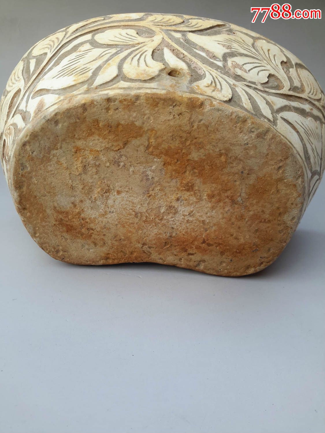 宋元磁州窑刻花脉枕【古瓷器】
