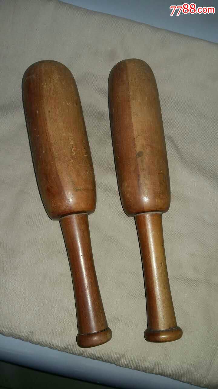 民国小榆木棒槌一对