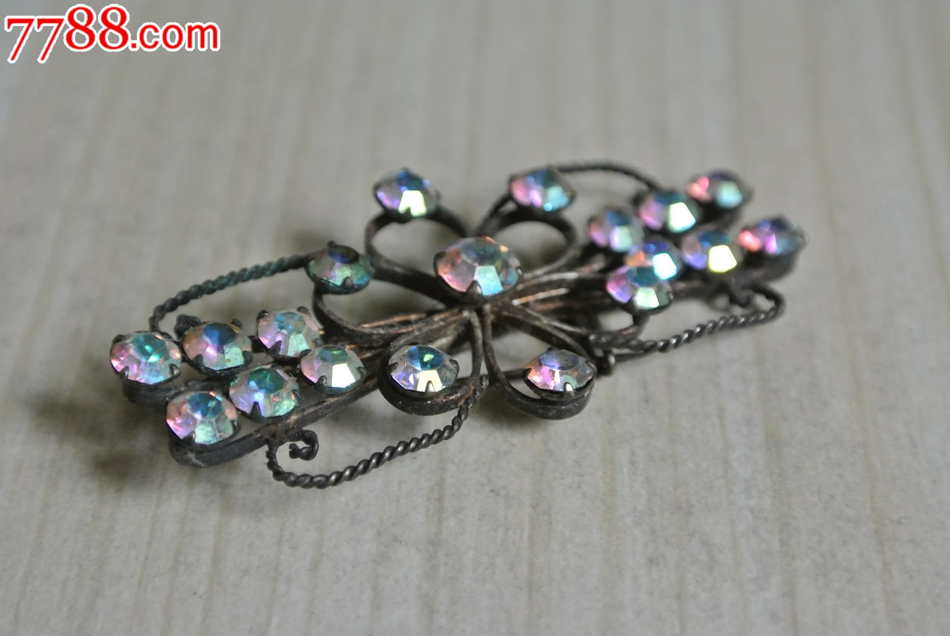 民国水钻胸针老首饰老配饰老胸针别针收藏