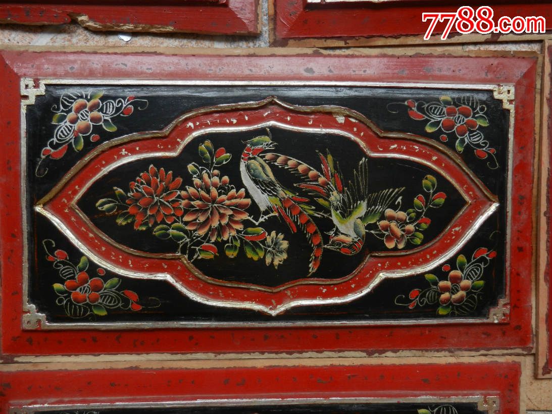 花板-描金-雕板-木雕-漆画-漆雕-画板-木板-漆板画