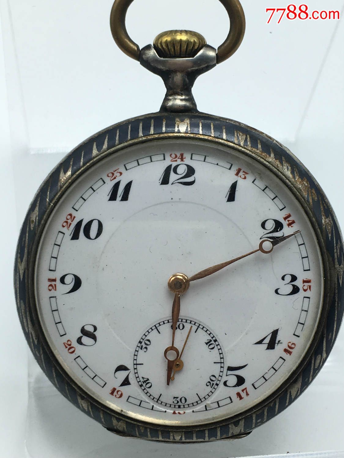 乌银外壳古董老怀表摆好晃动可以走时直径47mm!