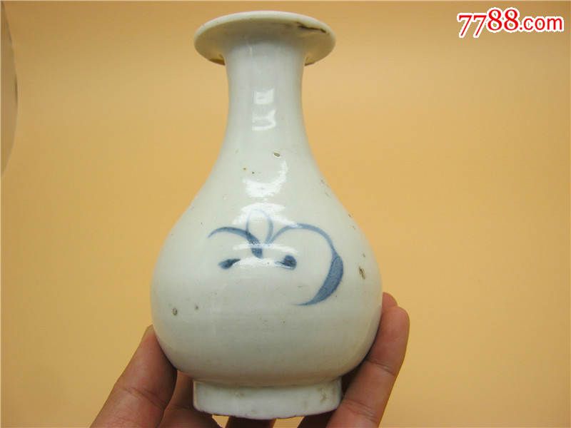 清代德化窑青花玉壶春瓶特价包邮