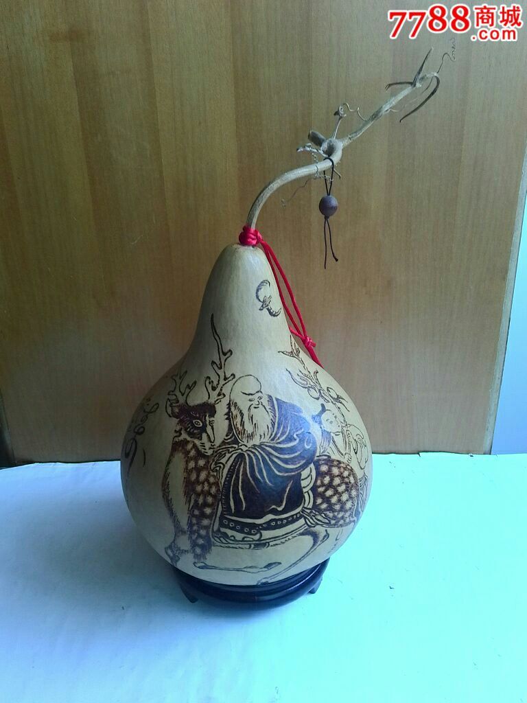 葫芦烙画.【寿星】