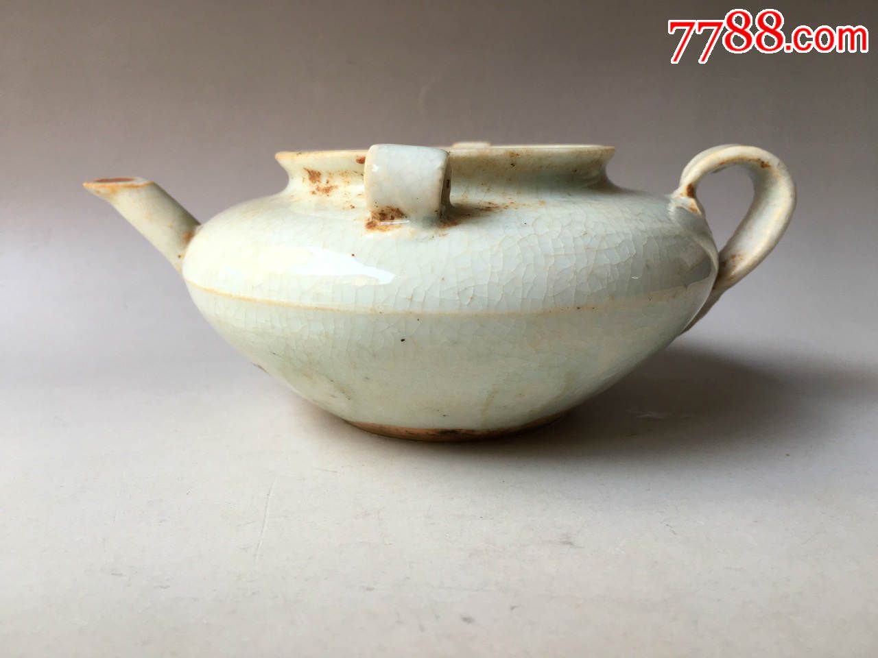 宋代影靑双耳茶壶