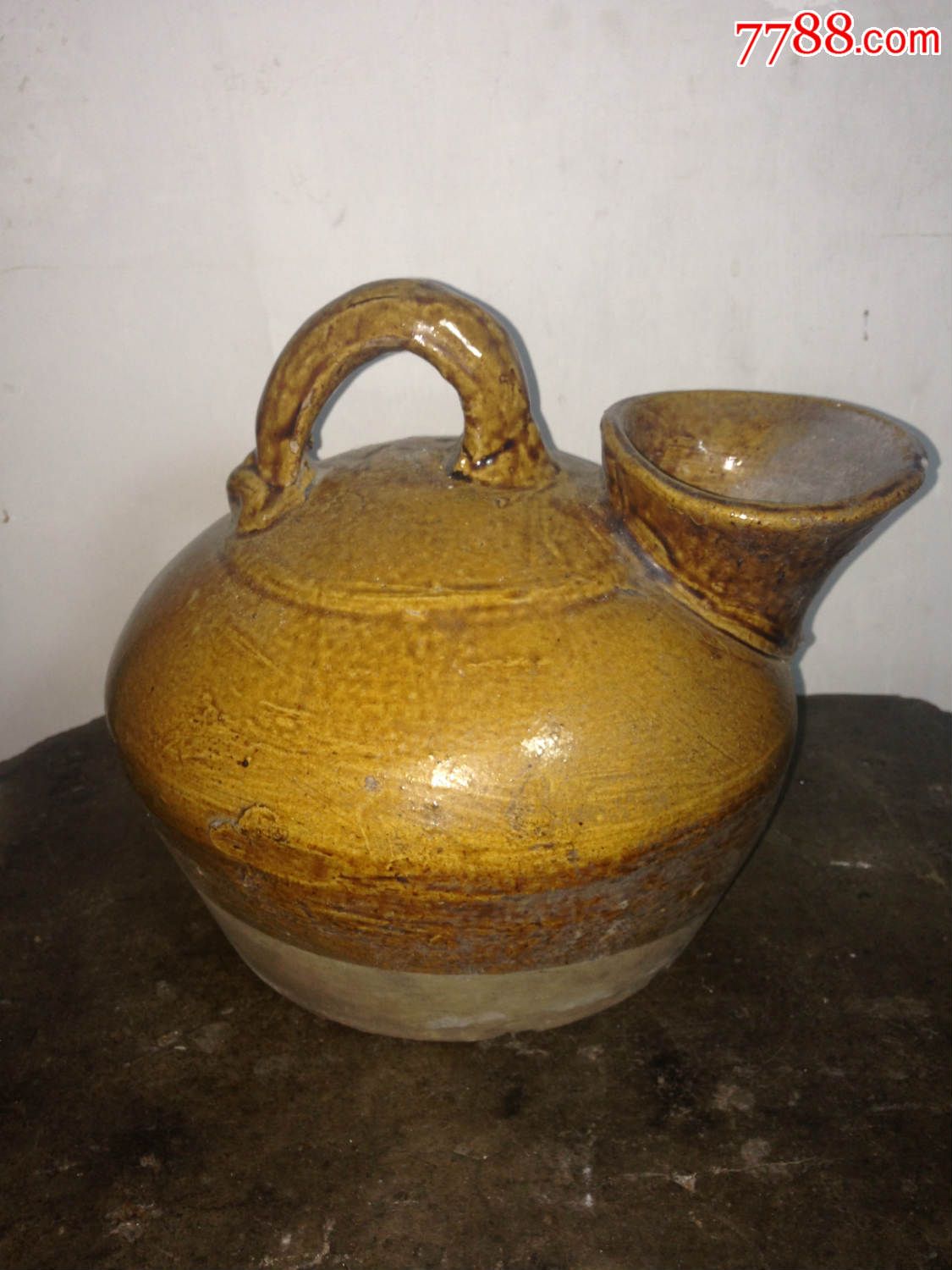 古董古玩收藏杂项明清黄釉紫砂罐老尿壶老夜壶虎子