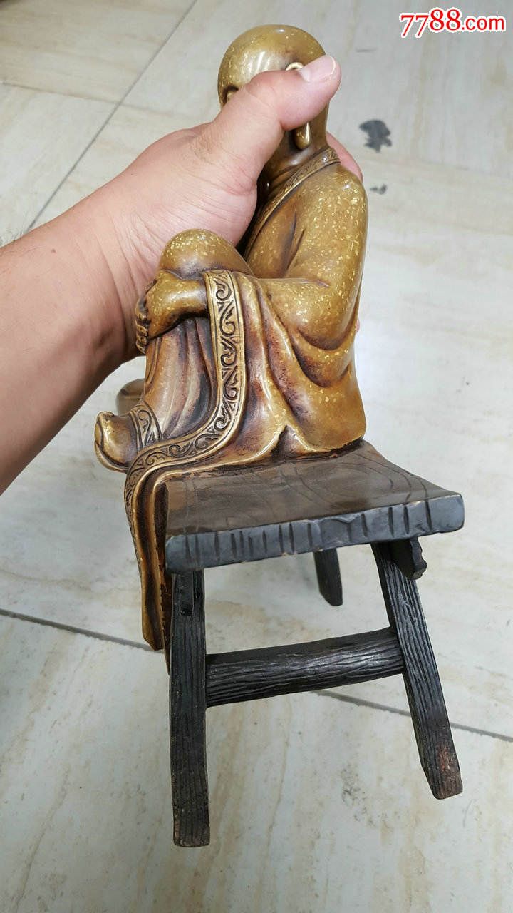 老铜器云南老斑铜板凳佛高25公分_铜像/铜佛像_第6张_7788铜器