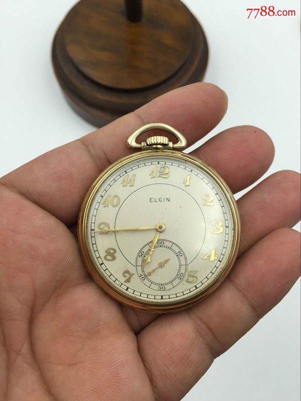 美国产10k包金elgin/埃尔金15钻古董老怀表--走时完好